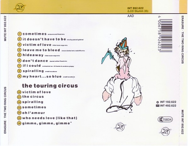 Erasure - The Two Ring Circus CD 1987 1989