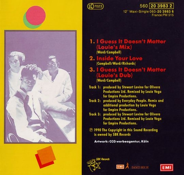 Everyday People - I Guess It Doesn't Matter (Remix) CD Single 1990
