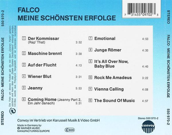 Falco - Meine Schönsten Erfolge CD 1996
