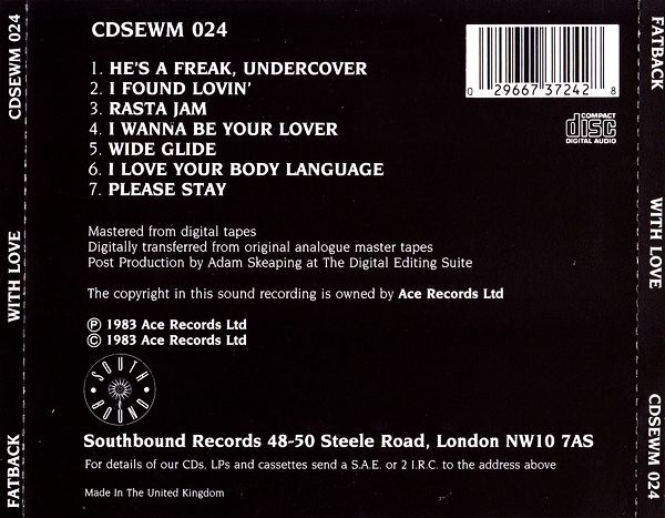 Fatback - With Love CD 1983 1990