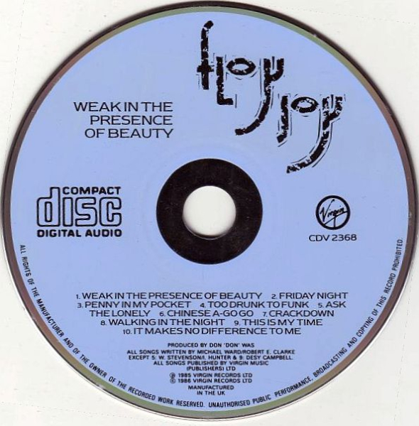 Floy Joy - Weak In The Presence Of Beauty BLUE FACE CD 1986