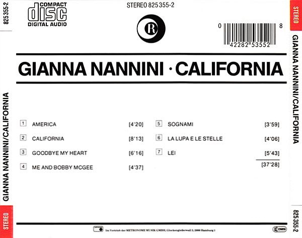 Gianna Nannini - California CD 1979 1989