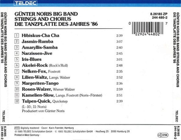 Günter Noris - Die Tanzplatte Des Jahres '86 CD 1985