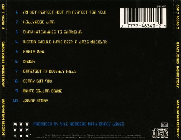 Grace Jones - Inside Story CD 1986