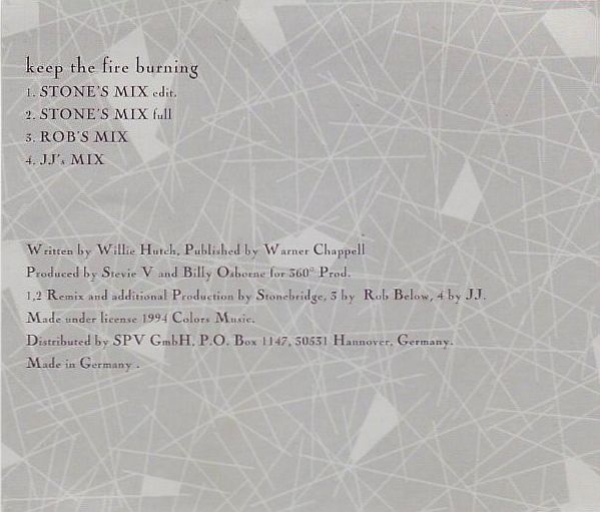 Gwen McCrae - Keep The Fire Burning (The Stonebridge Remixes) CD Single 1994