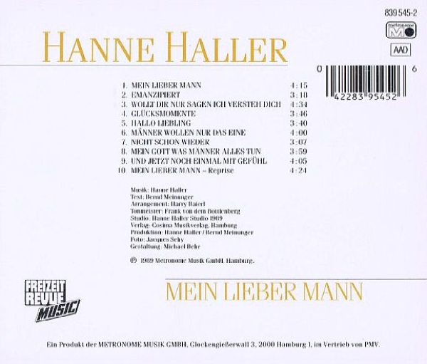 Hanne Haller - Mein Lieber Mann CD 1989 1991
