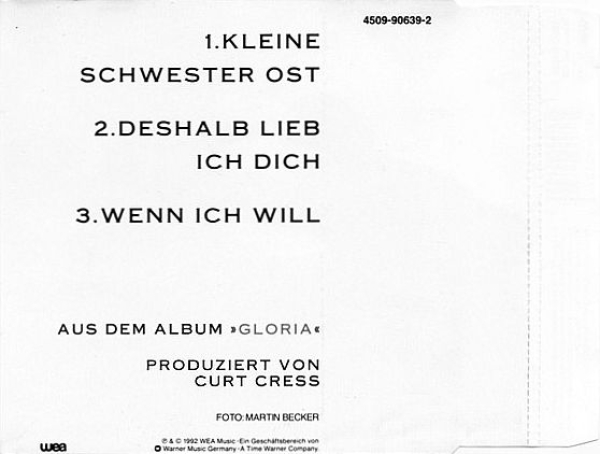 Heiner Pudelko - Kleine Schwester Ost CD Single 1992