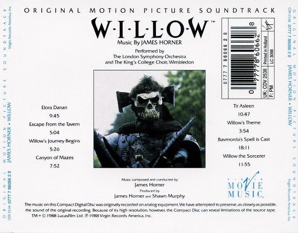 OST - Willow: Original Motion Picture Soundtrack CD 1988 2004