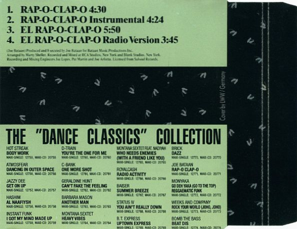 Joe Bataan and the Mestizo Band - Rap-O-Clap-O CD Single 1990