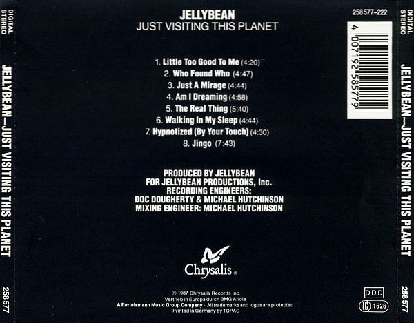 Jellybean - Just Visiting This Planet CD 1987