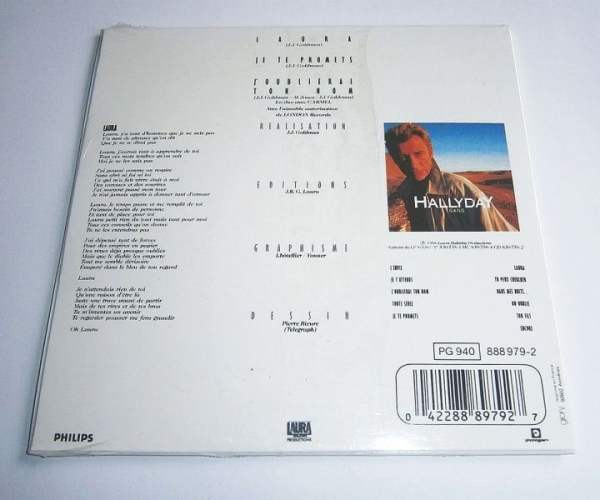 Johnny Hallyday - Laura PICTURE CD Single 1986