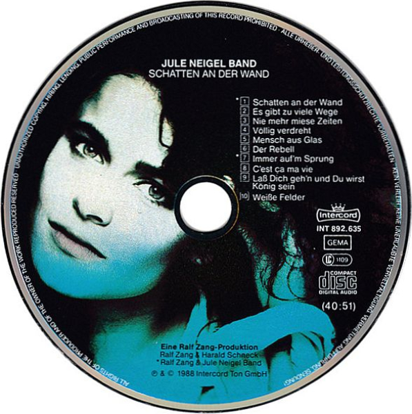 Jule Neigel Band - Schatten An Der Wand PICTURE CD 1988