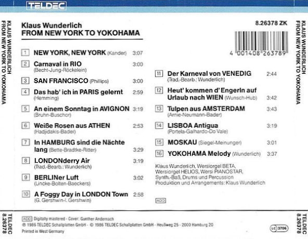 Klaus Wunderlich - From New York To Yokohama CD 1986