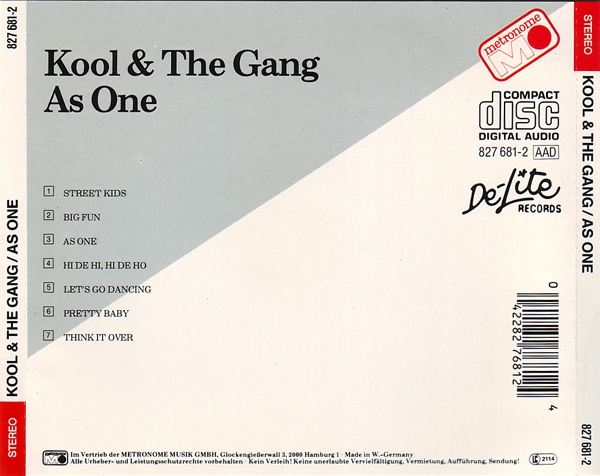 Kool & the Gang - As One CD 1982 1987