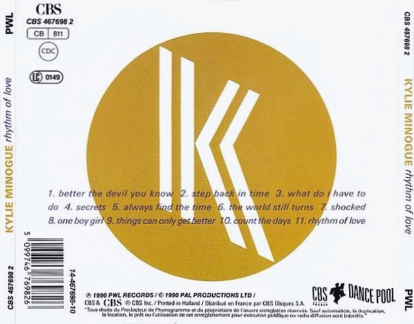 Kylie Minogue (PWL) - Rhythm Of Love CD 1990