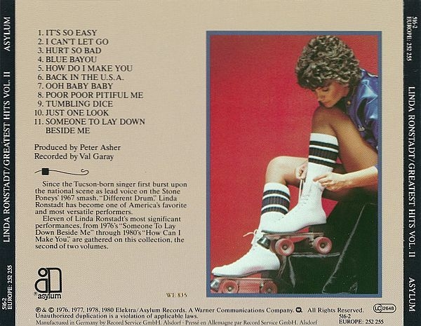 Linda Ronstadt - Greatest Hits Volume Two (Vol. II, 2) CD 1980 1988