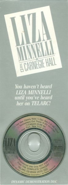 Liza Minnelli - Liza Minnelli At Carnegie Hall PROMO 3 INCH CD Single 1987