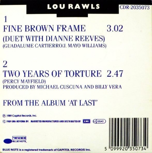 Lou Rawls - Fine Brown Frame (Duet with Dianne Reeves) 3 INCH CD Single 1989