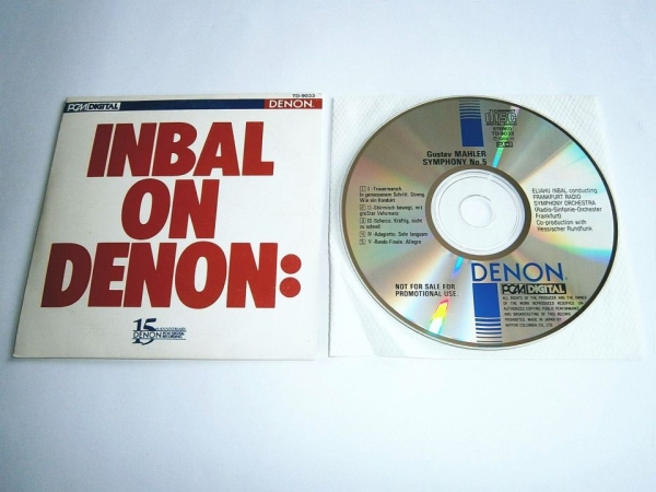 Mahler - Inbal On Denon: Symphony No.5 JAPANESE MADE EURO PROMO CD 1986