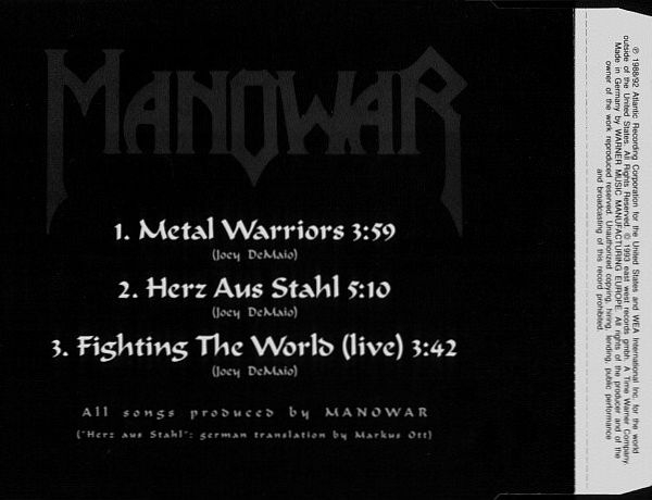 Manowar - Metal Warriors CD Single 1992