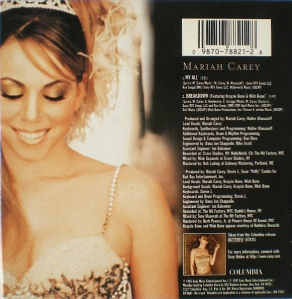 Mariah Carey - My All + Breakdown CD Single 1998