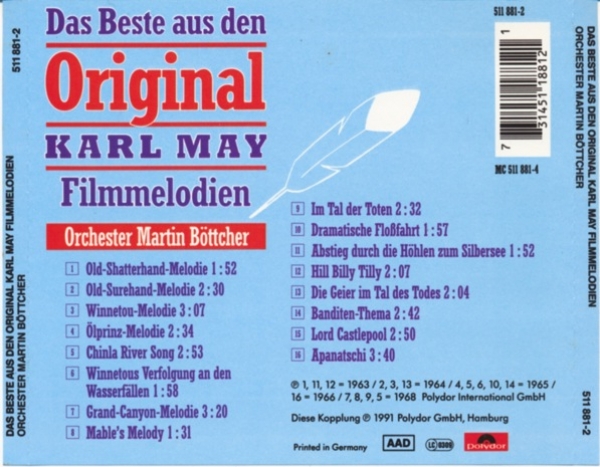 Martin Böttcher - Das Beste Aus Den Original Karl May Filmmelodien CD 1991 1993