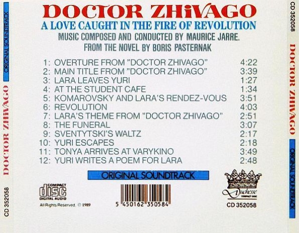 OST - Doctor Zhivago: Original Soundtrack CD 1965 1989