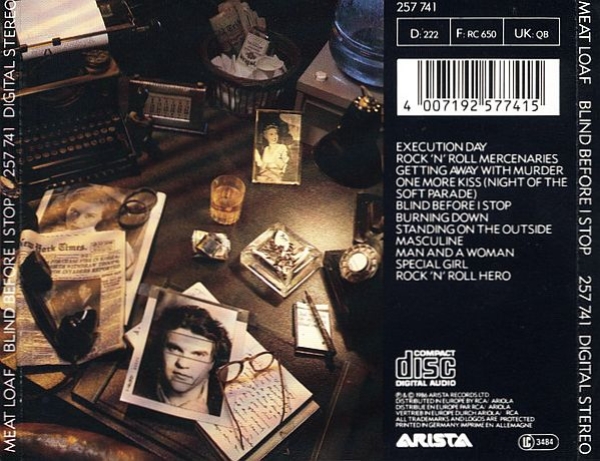 Meat Loaf - Blind Before I Stop CD 1986