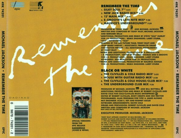 Michael Jackson - Remember The Time CD Single 1991