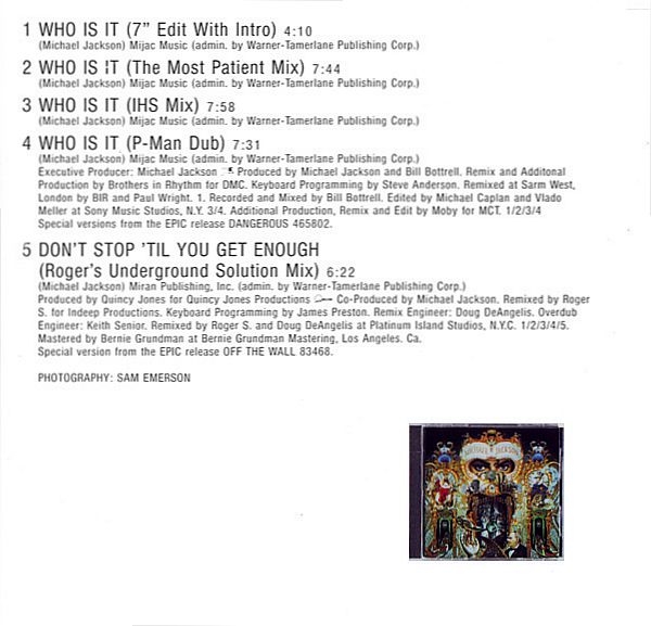 Michael Jackson - Who Is It CD Single 1992