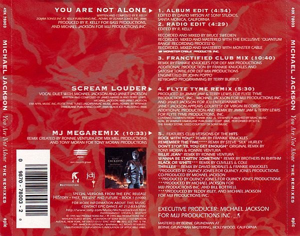 Michael Jackson - You Are Not Alone (The Remixes) CD Single 1995