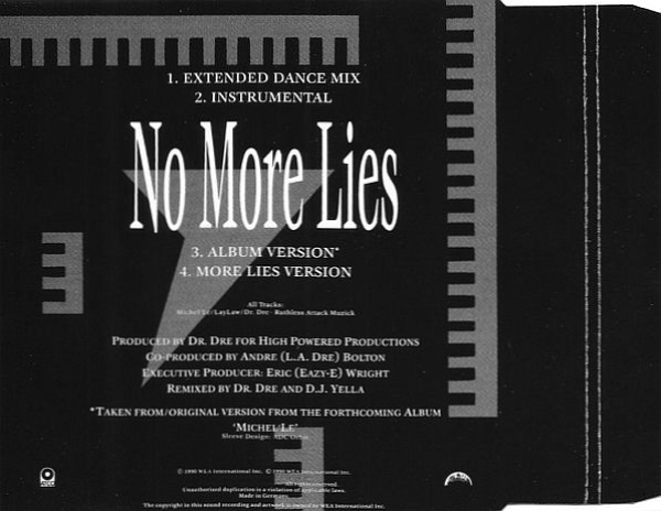 Michel'le - No More Lies CD Single 1990