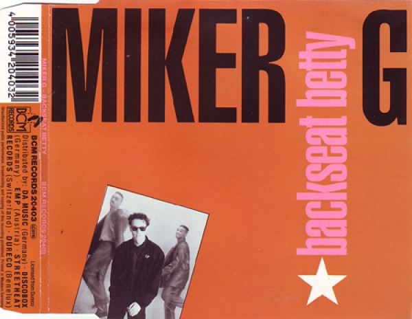Miker G - Backseat Betty CD Single 1990