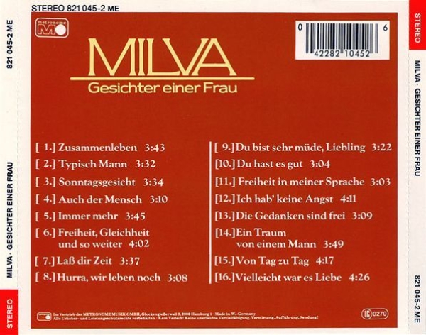 Milva - Gesichter Einer Frau CD 1984