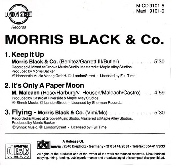 Morris Black & Co. - Keep It Up CD Single 1991