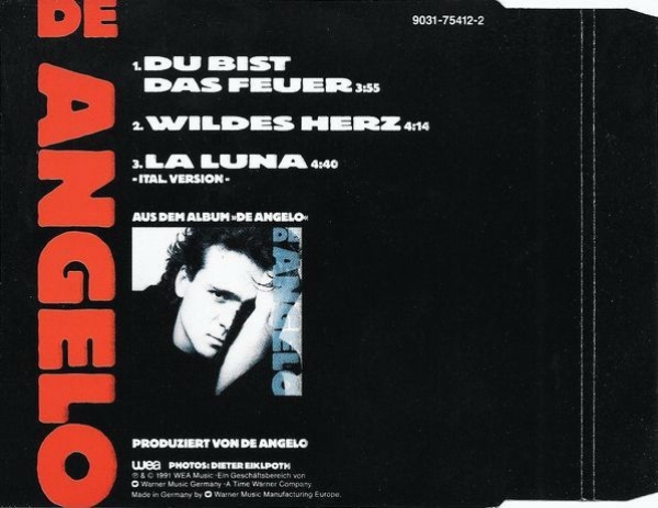 Nino De Angelo - Du Bist Das Feuer CD Single 1991