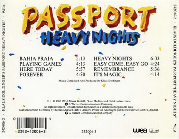 (Klaus Doldinger's) Passport - Heavy Nights CD 1986