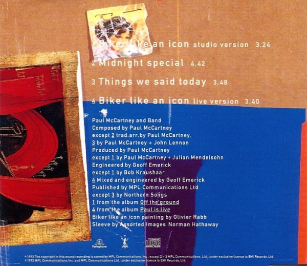 Paul McCartney - Biker Like An Icon CD Single 1993