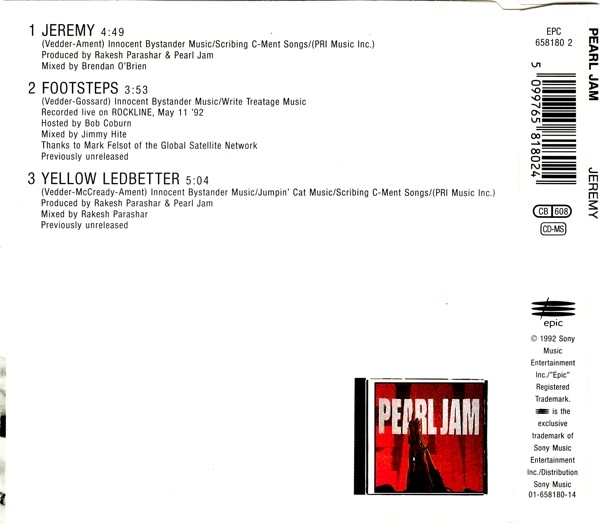 Pearl Jam - Jeremy CD Single 1992