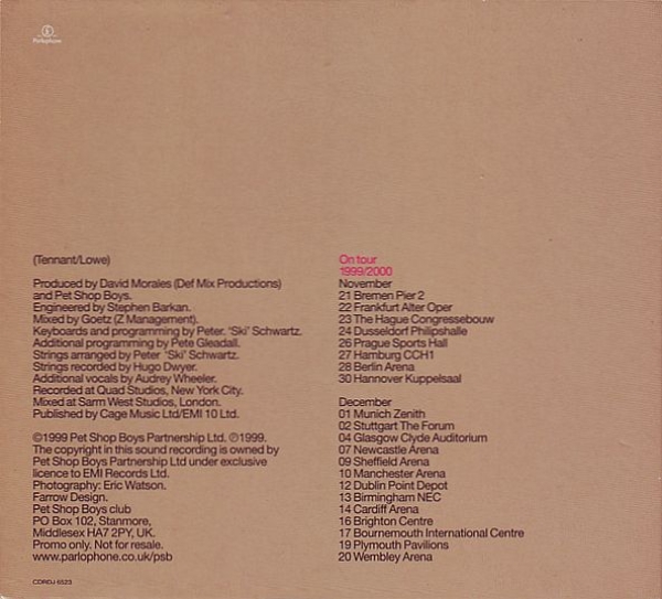 Pet Shop Boys - I Don't Know What You Want But I Can't Give It Any More PROMO SLIPCASE CD Single 1999