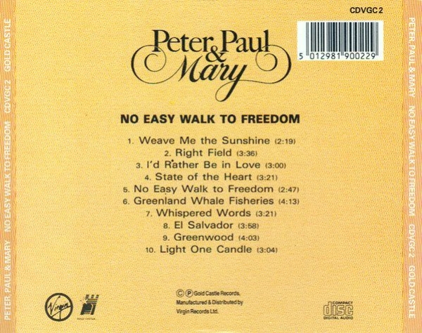 Peter, Paul & Mary - No Easy Walk To Freedom CD 1986 1998