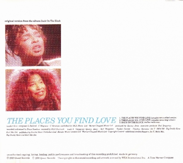 Quincy Jones feat. Siedah Garrett & Chaka Khan - The Places You Find Love CD Single 1990