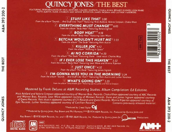 Quincy Jones - The Best CD 1982 1988
