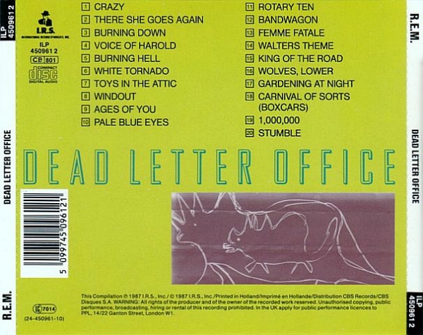 R.E.M. - Dead Letter Office CD 1987 1988