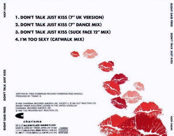 Right Said Fred - Don't Talk Just Kiss CD Single 1992