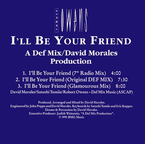 Robert Owens - I'll Be Your Friend CD Single 1991