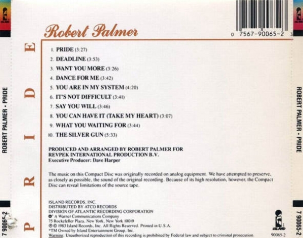 Robert Palmer - Pride CD 1983