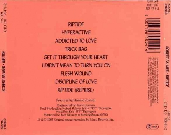 Robert Palmer - Riptide CD 1985 1988