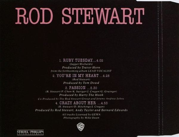 Rod Stewart - Ruby Tuesday CD Single 1993