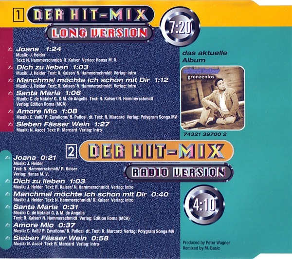 Roland Kaiser - Der Hit-Mix CD Single 1997